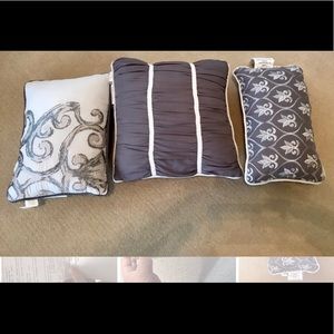 Set of 3 Gray Decorative Pillows, BedBath & Beyond